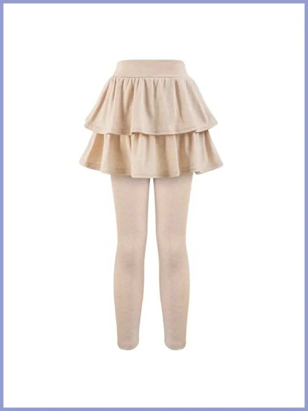 Girls School Uniform Leggings with Skirt Combo Cotton Polyester 2-Pack Stretch